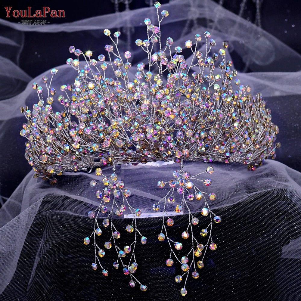 Colorful Rhinestone Bridal Jewelry Luxury Crystal Bridal Crown Tiaras - Frimunt Clothing Co.