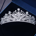 Baroque Vintage Silver or Gold Crystal Flowers Beads Tiaras - Frimunt Clothing Co.