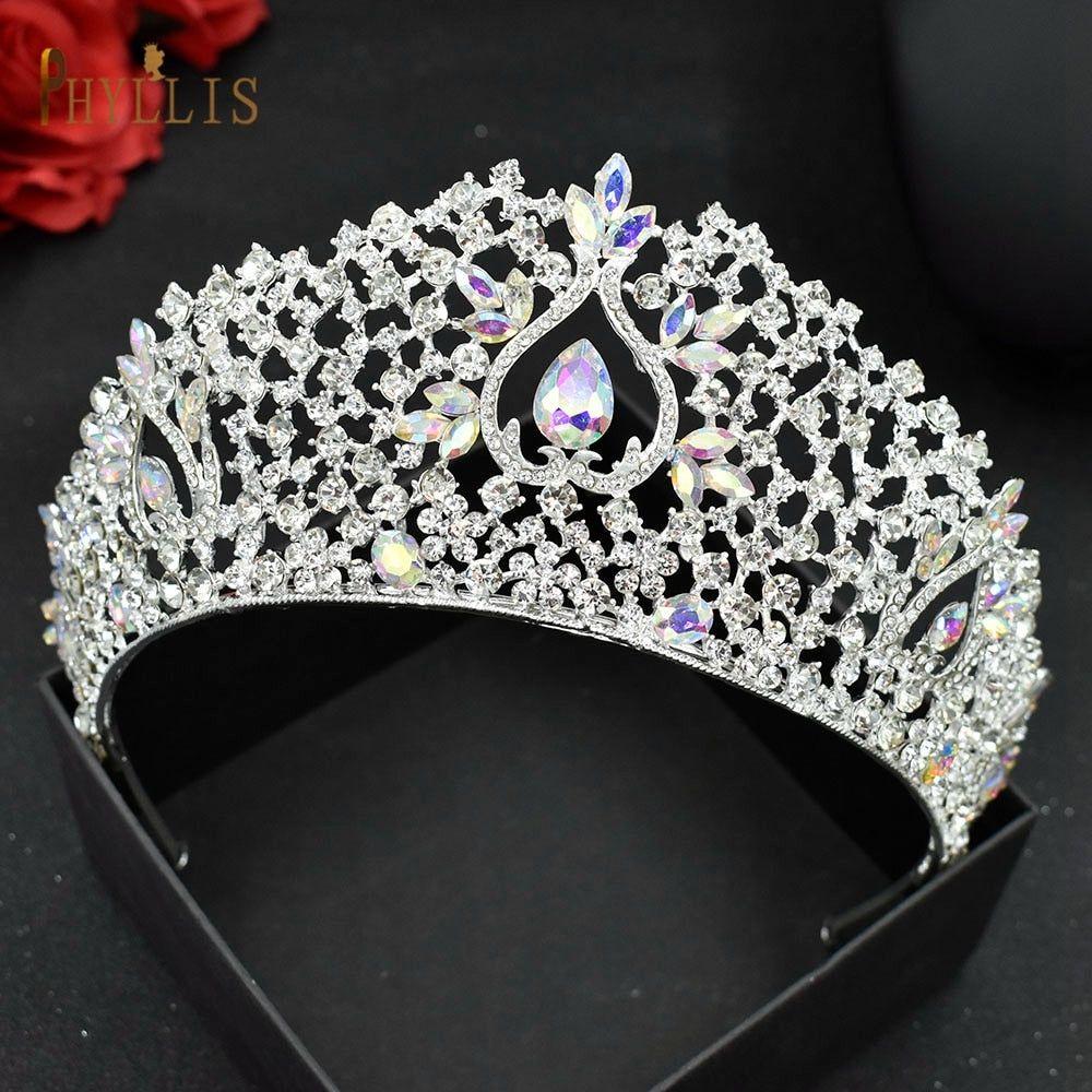 Luxury Bridal Crown Pageant Diadem Handmade Bridal Hair Jewelry - Frimunt Clothing Co.