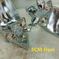 Bridal Crystal Princess Shoes Pointed Toe High Heel White, Silver, Gold, Pink - Frimunt Clothing Co.