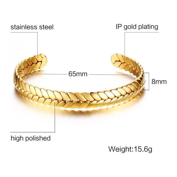 ZORCVENS Unisex Bracelet Cuff Stainless Steel Silver/Gold/Black/Rose Gold - Frimunt Clothing Co.