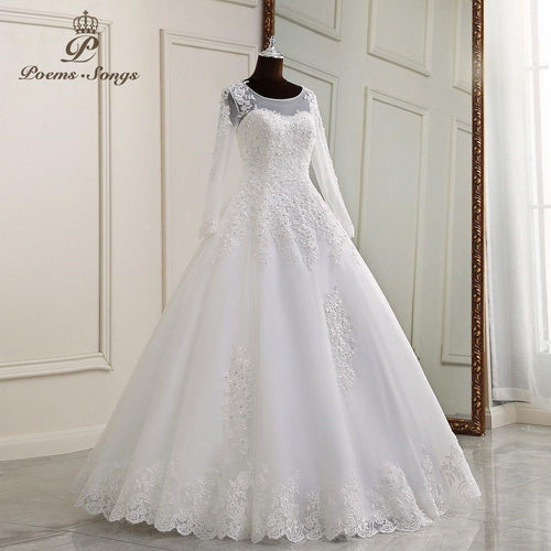 Alma Elegant Long Sleeves Wedding Dress - Frimunt Clothing Co.