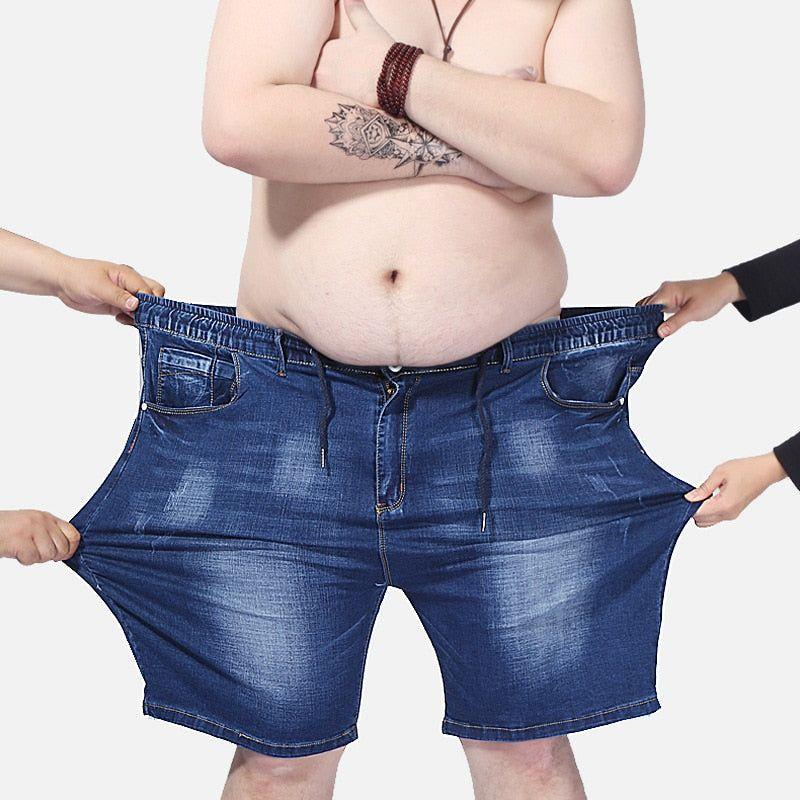 Plus Size Men's Denim Short Pants12XL 13XL 14XL Summer Stretch Straight Cut Jeans - Frimunt Clothing Co.