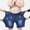 Plus Size Men's Denim Short Pants12XL 13XL 14XL Summer Stretch Straight Cut Jeans - Frimunt Clothing Co.