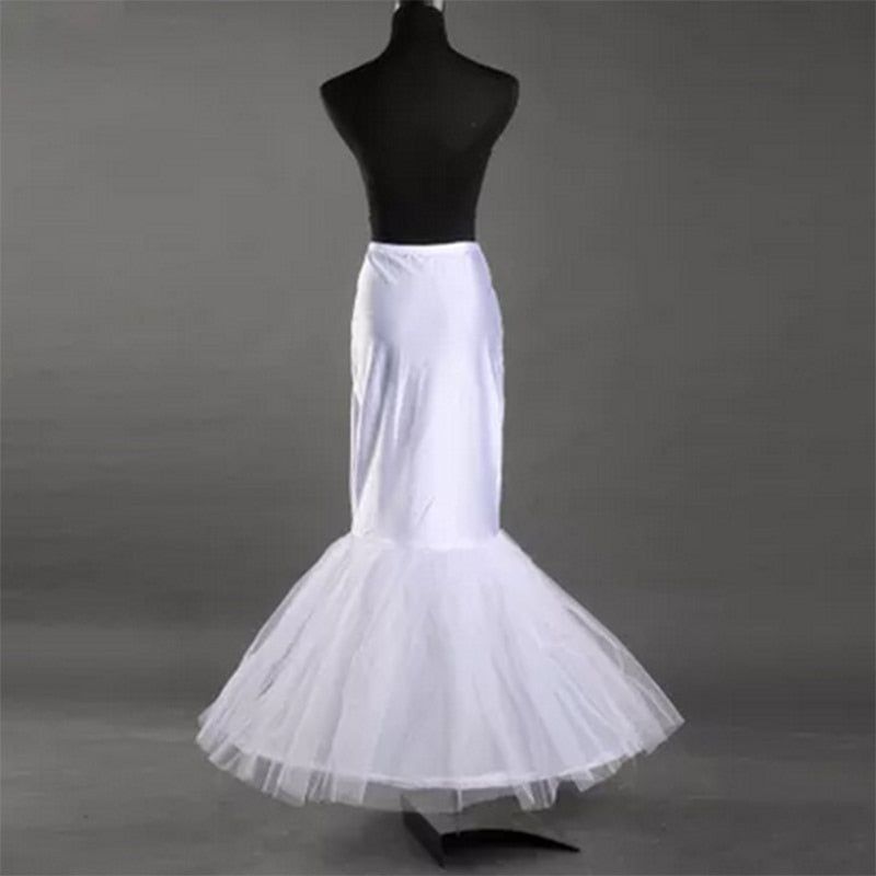 One Hoop Fishtail Mermaid Underskirt Wedding Dress Crinoline Bridal Petticoat