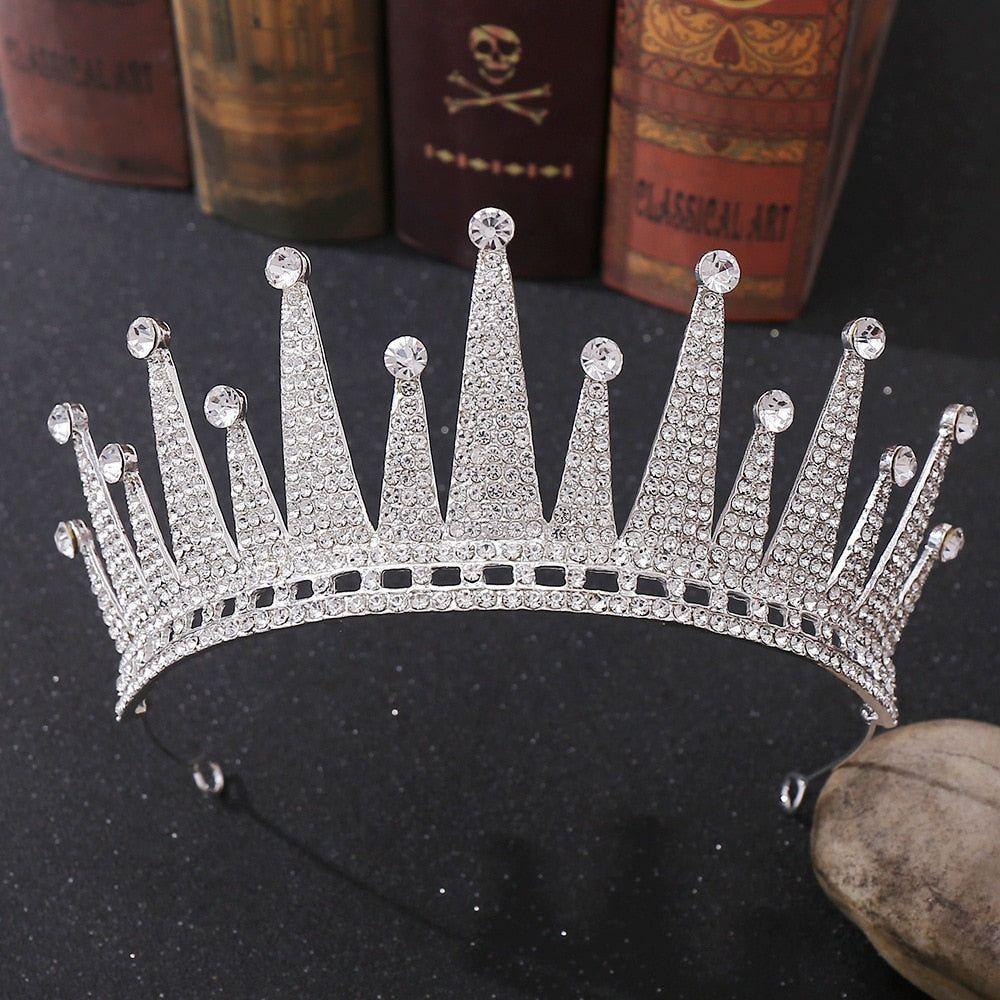 Baroque Vintage Silver or Gold Crystal Flowers Beads Tiaras - Frimunt Clothing Co.