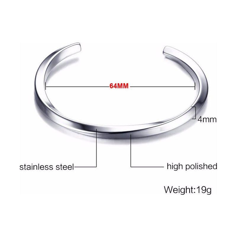Men Twisted Cuff Bangle Mobius Bracelet Stacking Bangle Stainless Steel Unisex Jewelry - Frimunt Clothing Co.