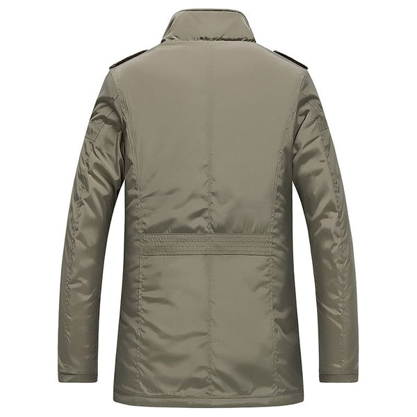 Men's Windbreaker Parka Spring Autumn Jacket British Style Warm With Many Pockets 5xl