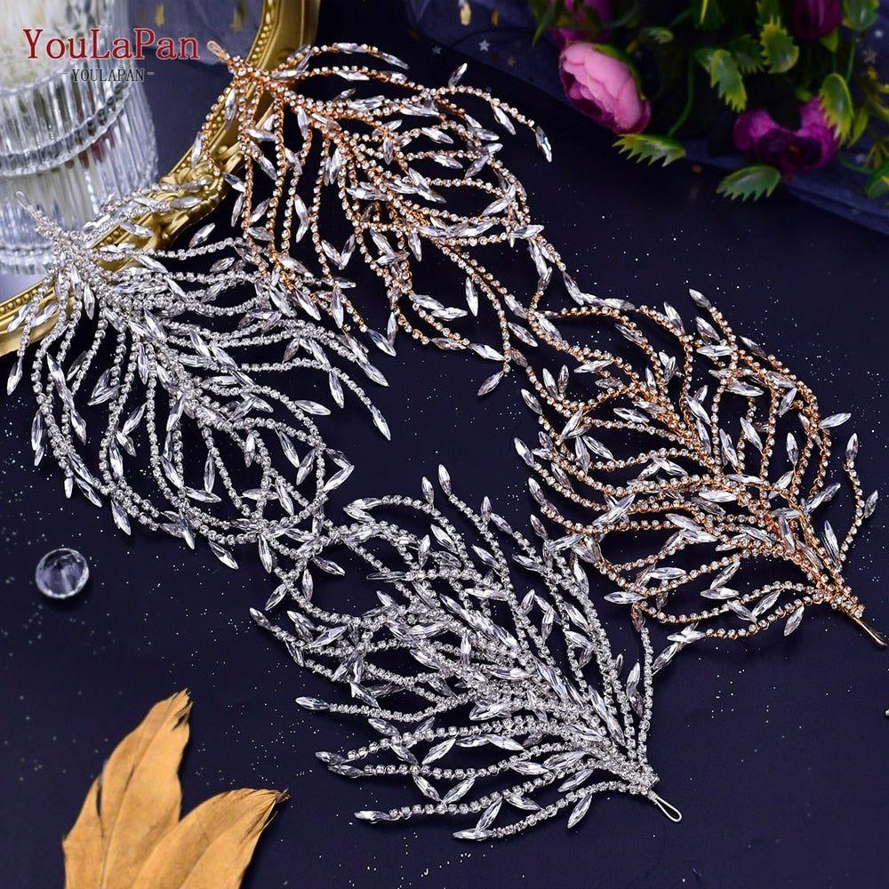 Shiny Rhinestones Bridal Headband Wedding Hair Accessories Handmade - Frimunt Clothing Co.