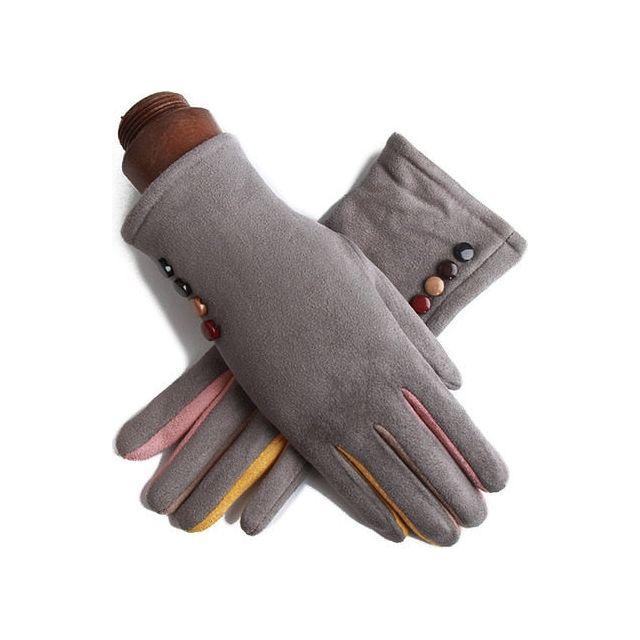 Fashion Women Winter Warm Suede Leather Touch Screen Glove Female Faux Rabit Fur Embroidery Plus velvet thick driving gloves H92 - Frimunt Clothing Co.