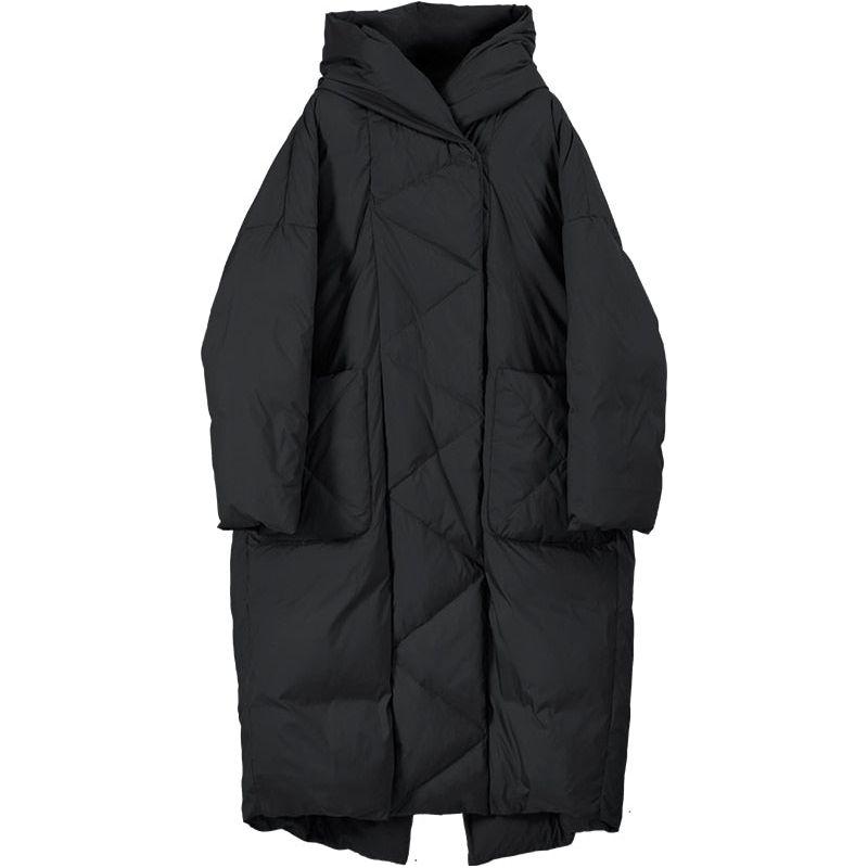 S- 7XL Winter Oversize Warm Duck Down Coat Female X-Long Down Warm Jacket Hooded Cocoon Style - Frimunt Clothing Co.