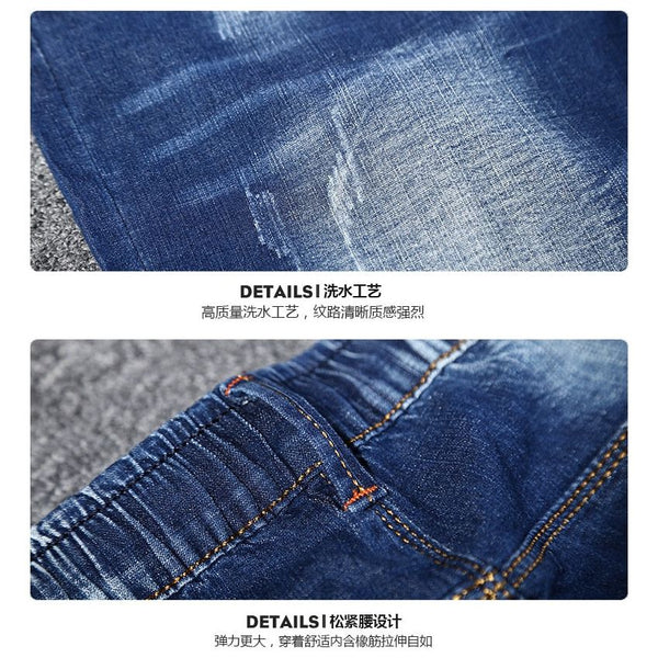 Plus Size Men's Denim Short Pants12XL 13XL 14XL Summer Stretch Straight Cut Jeans - Frimunt Clothing Co.