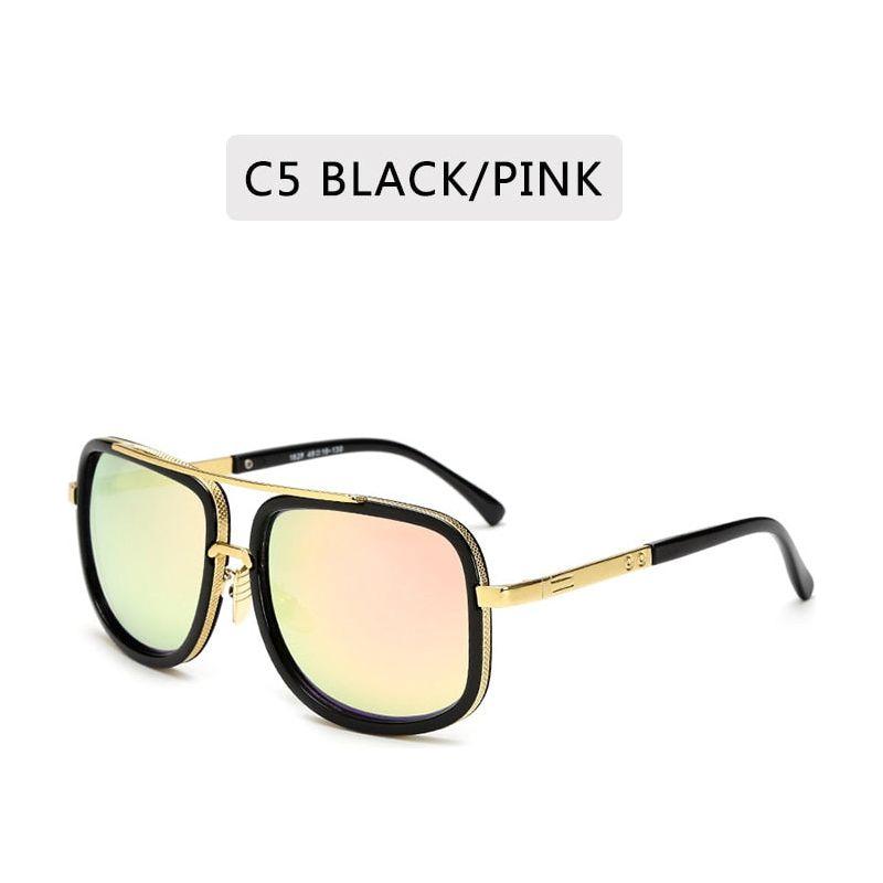New Fashion Big Frame Men Colored Lens Retro High Quality Sunglasses 400 UV Protection - Frimunt Clothing Co.