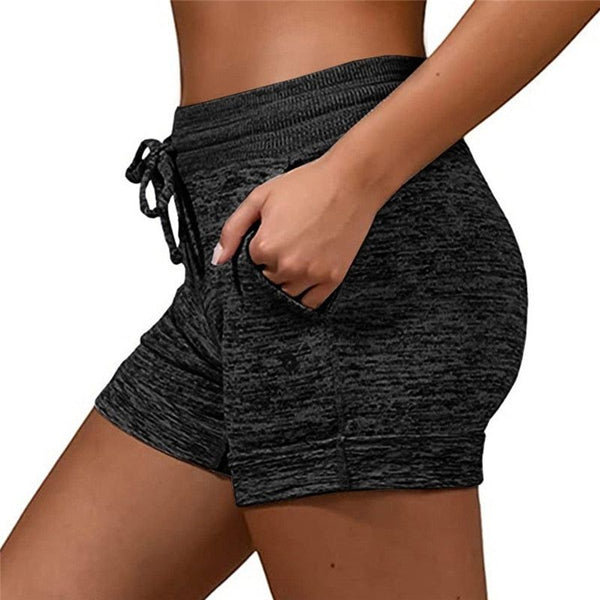 Summer Women Casual Running Sports Shorts Drawstring Elastic Waistband Cotton Solid Loose - Frimunt Clothing Co.