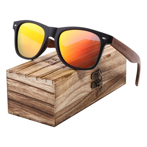 BARCUR Black Walnut Sunglasses Wood Polarized Sunglasses UV400