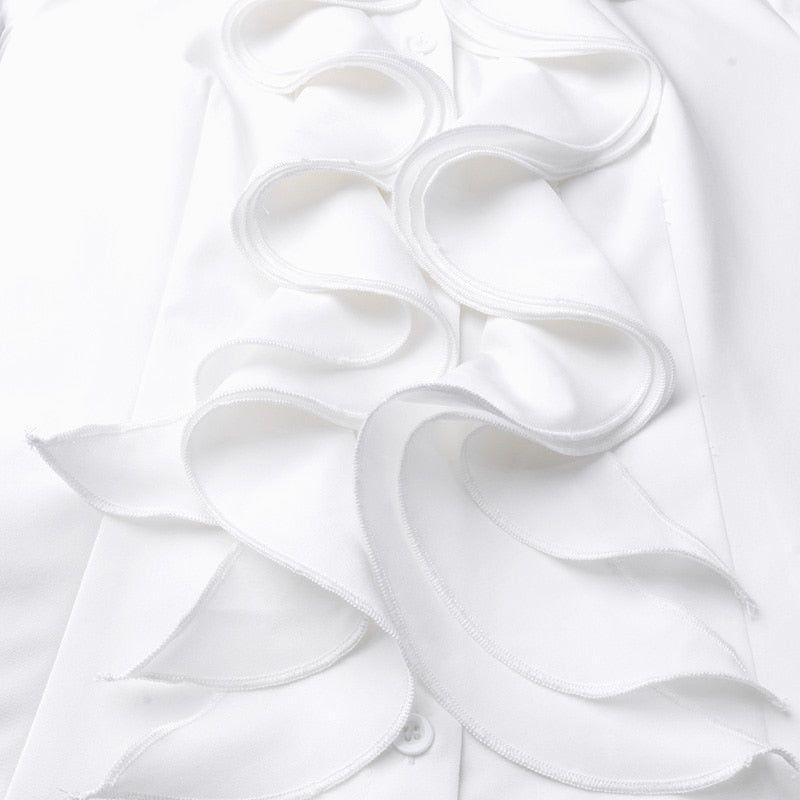 ZANZEA Women's Chic Top Long Sleeves With Ruffles Elegant Flounce - Frimunt Clothing Co.