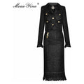 Designer Set Women's Long Sleeve Single-Breasted Jacket Top + Skirt Two-piece set - Frimunt Clothing Co.