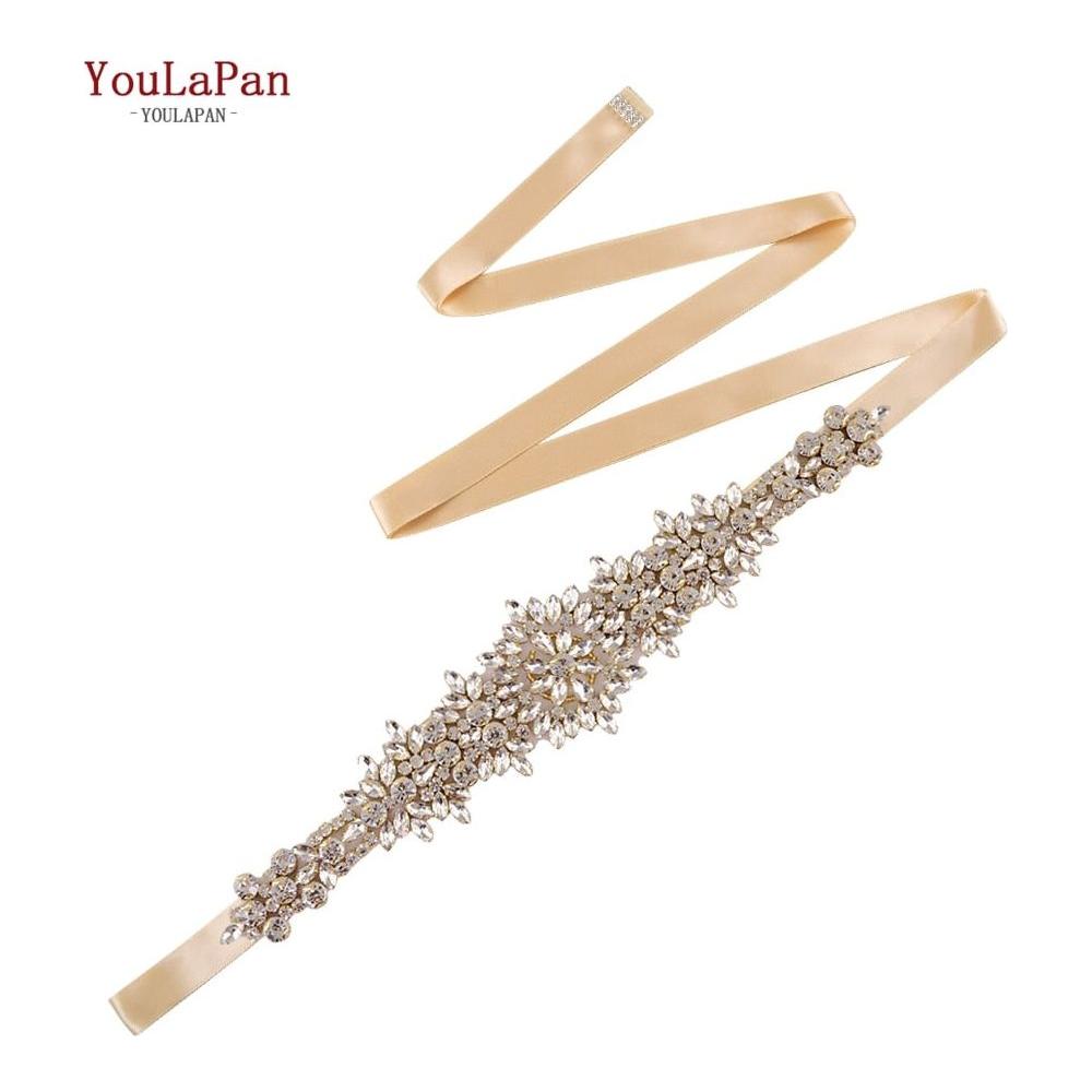 Elegant Golden Crystal Bridal Gown Belt Luxury Wedding Accessories - Frimunt Clothing Co.