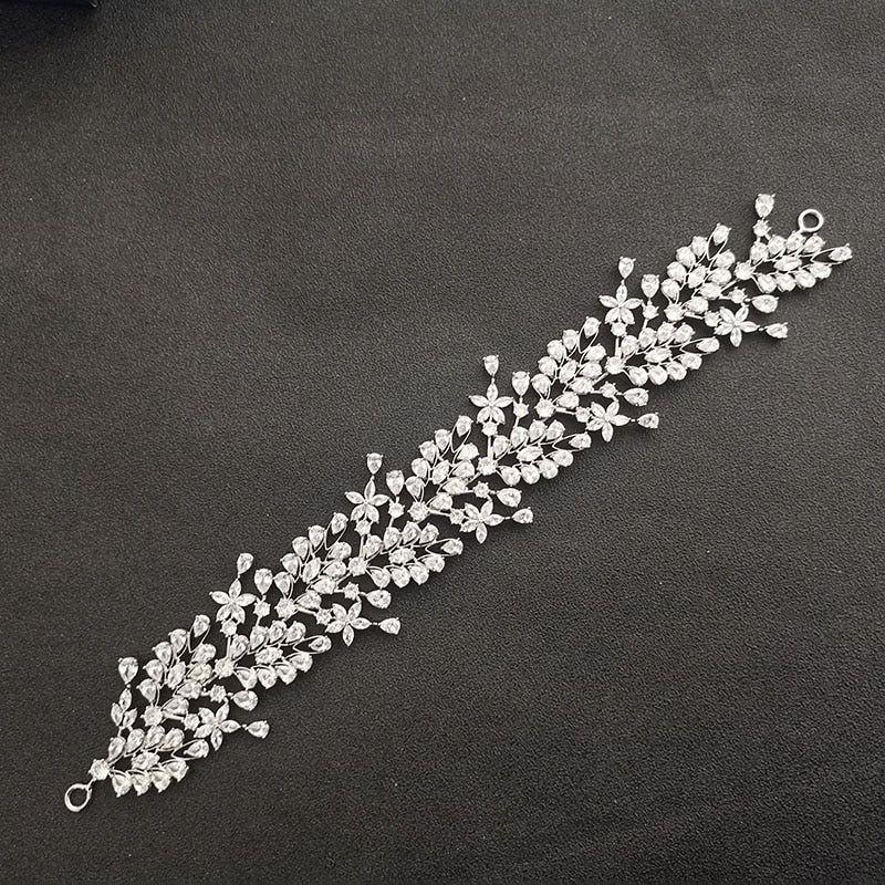 Luxury Flexible Full Cubic Zircon Bridal Tiara Headband Bride Bridesmaids Crown - Frimunt Clothing Co.