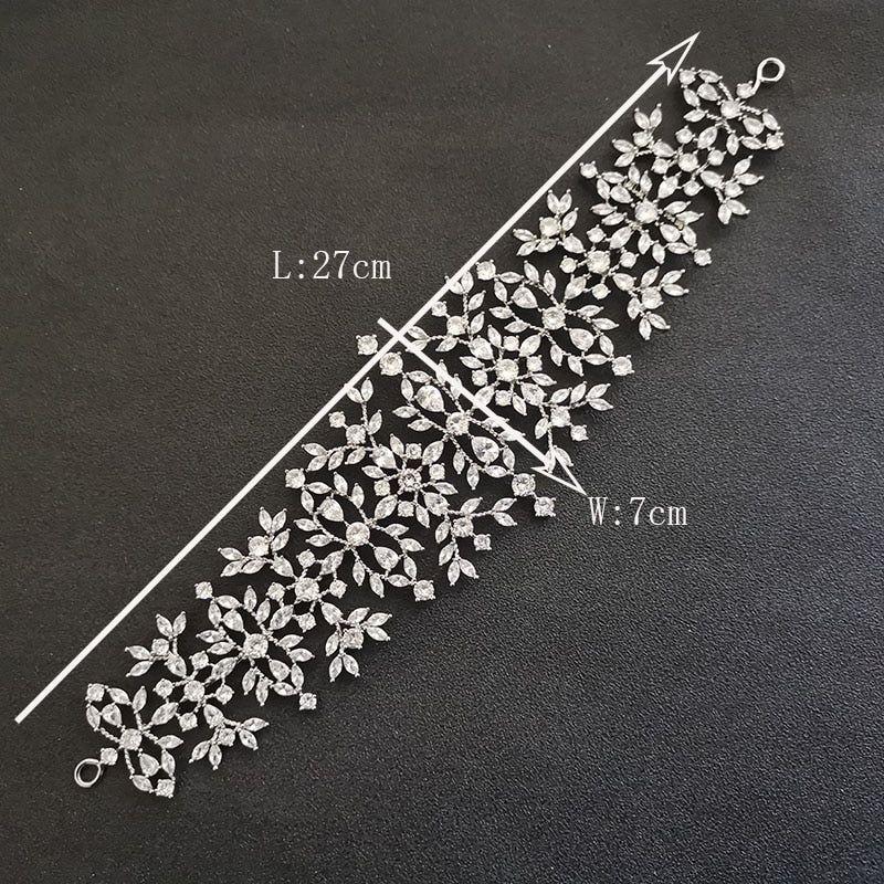 Luxury Flexible Full Cubic Zircon Bridal Tiara Headband Bride Bridesmaids Crown - Frimunt Clothing Co.