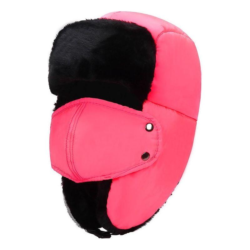 Women's Unisex Snow Very Warm Winter Hat Ears Protection Face Faux Fur Bomber Cap With Ear Flaps Windproof Mask Cold Hunting Hats - Frimunt Clothing Co.