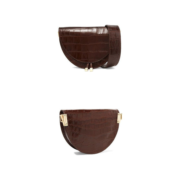 Women's Crossbody Bag Crocodile Semicircle Saddle Bags Faux Leather - Frimunt Clothing Co.