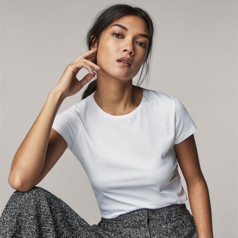 New 100% High Quality Cotton Women's T-Shirts - Short Sleeves Solid Colors - Frimunt Clothing Co.