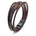 Men's Trendy Leather Braided Alloy Magnetic Clasp Bracelets - Frimunt Clothing Co.