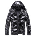 New Warm Winter Men's Shiny Down Puffer Jacket Waterproof Detachable Hood - Frimunt Clothing Co.