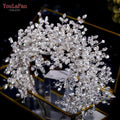 Luxurious Rhinestone Headband Silver Hair Accessories Bling Bride Tiaras - Frimunt Clothing Co.