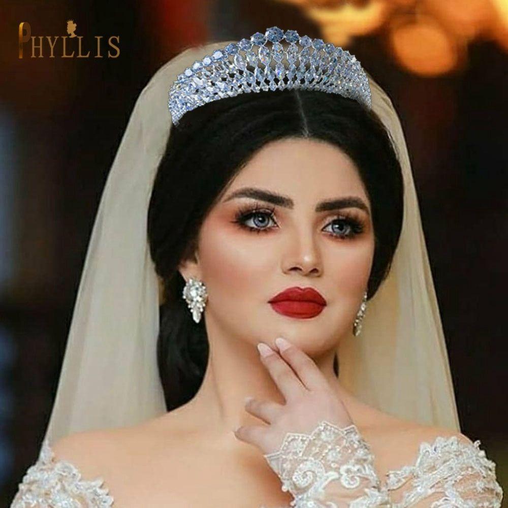 Zircon Princess Wedding Bridal Tiaras and Crowns Pageant Hair Jewelry Headpieces - Frimunt Clothing Co.