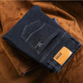 Plus Size 42 44 46 Men's Winter Warm Jeans Regular Fit Stretch Fleece Thick, Black, Blue - Frimunt Clothing Co.