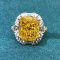 Luxury 925 Sterling Silver Radiant Cut Created Moissanite Gemstone Engagement Ring Fine Jewelry - Frimunt Clothing Co.