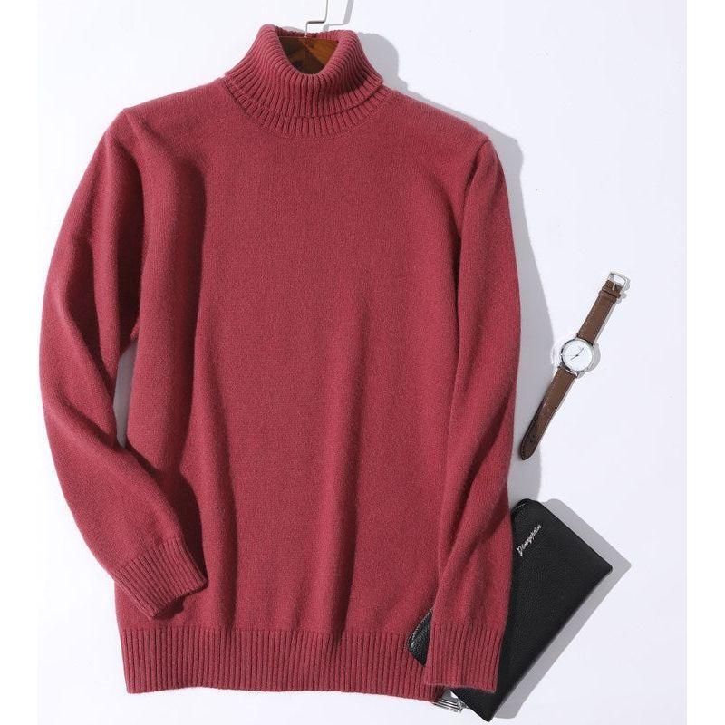 Super Warm 100% Cashmere Turtleneck Sweater Men Clothes 2022 Autumn Winter Knitted Pullover - Frimunt Clothing Co.
