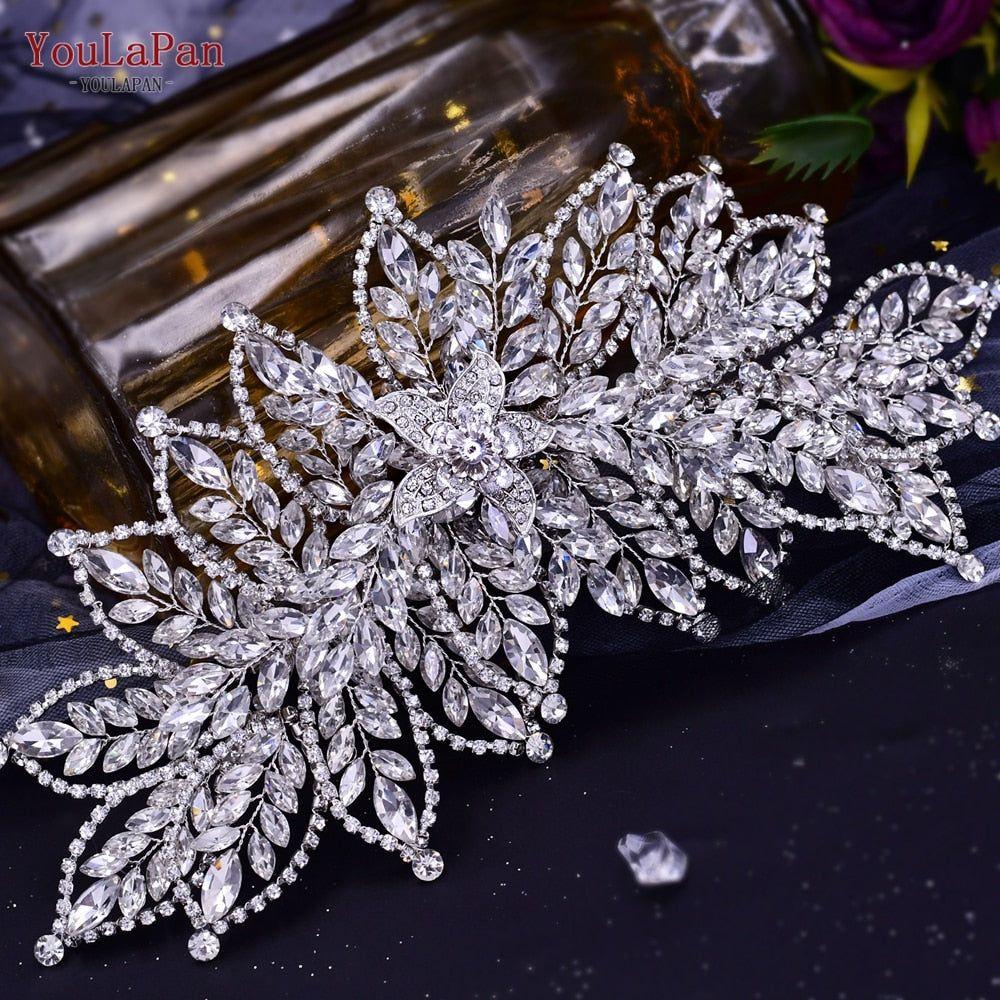 YouLaPan HP377 Ladies Wedding Crown Bridal Crowns for Brides Hair Accessories Metal Crystal Bridal Hair Band Wedding Tiara - Frimunt Clothing Co.