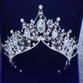 Baroque Vintage Silver or Gold Crystal Flowers Beads Tiaras - Frimunt Clothing Co.