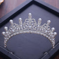Baroque Vintage Silver or Gold Crystal Flowers Beads Tiaras - Frimunt Clothing Co.