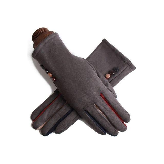 Fashion Women Winter Warm Suede Leather Touch Screen Glove Female Faux Rabit Fur Embroidery Plus velvet thick driving gloves H92 - Frimunt Clothing Co.