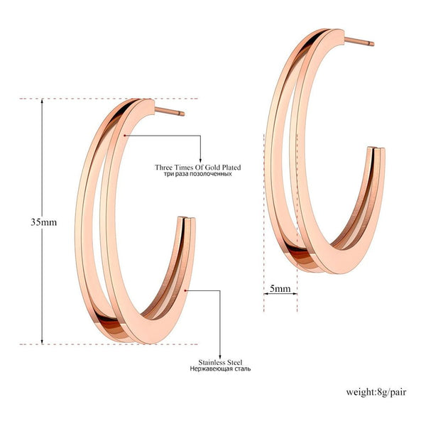 Original Design Stainless Steel Bohemia Geometry Circle Earrings For Women E20238