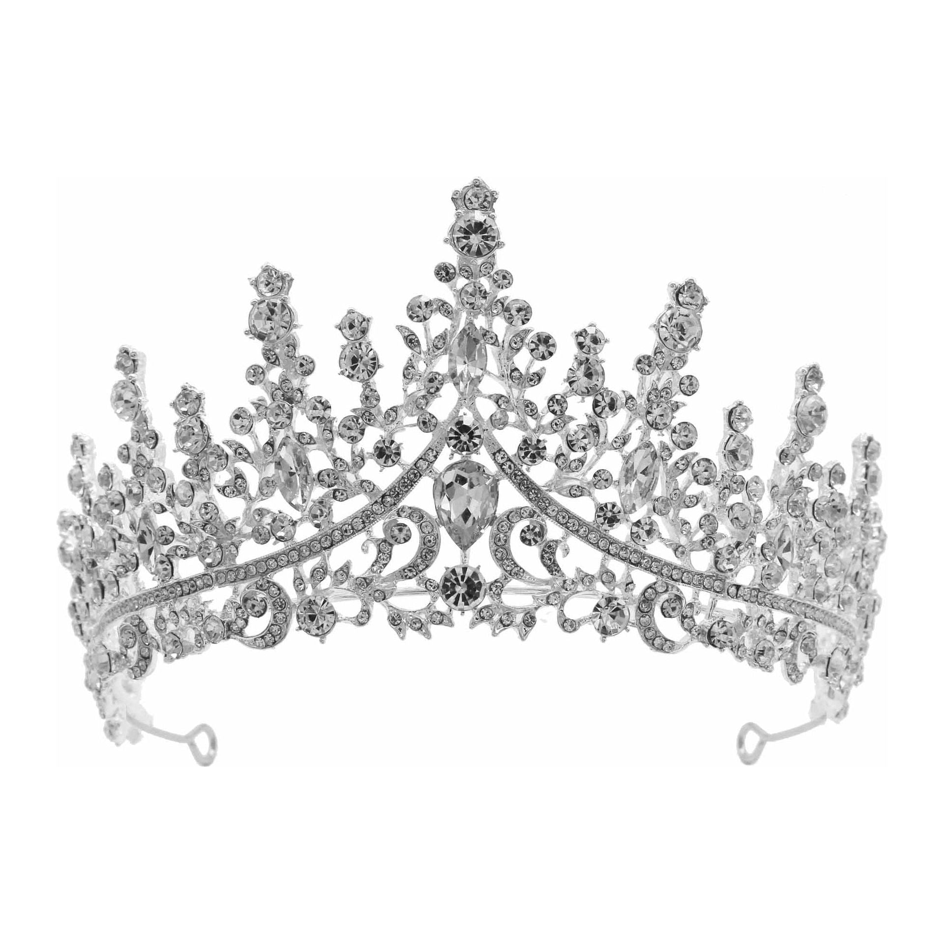 Gorgeous Silver Color Crystal Bridal Jewelry Sets Fashion Tiaras Crown Earrings Choker Necklace Women Wedding Dress Jewelry Set - Frimunt Clothing Co.