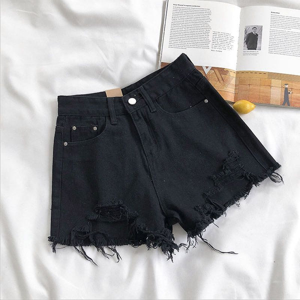 Women's Casual Summer Denim Shorts Pocket Ripped Jeans