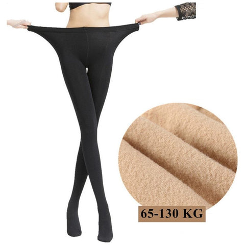 Women's Tights Plus Size 120D Autumn Warm Winter Fleece Pantyhose High Waist Stretchy Thick Tights