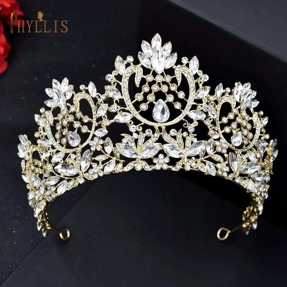 Baroque Crystal Bridal Crowns and Tiaras Hair Jewelry - Frimunt Clothing Co.