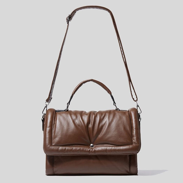 Designer Brand Padded Women's Handbag Down/Cotton Filled Shoulder Crossbody Luxury Eco Leather Messenger  Bag - Frimunt Clothing Co.