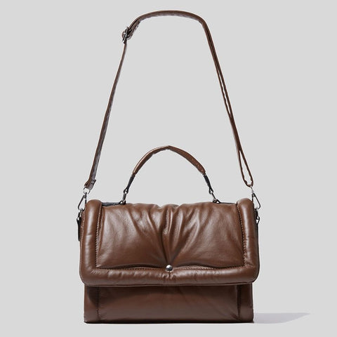 Designer Brand Padded Women's Handbag Down/Cotton Filled Shoulder Crossbody Luxury Eco Leather Messenger  Bag