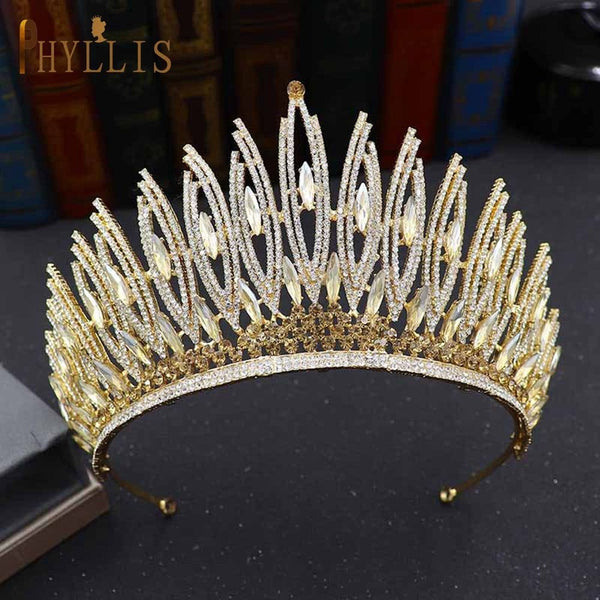 Luxury Bridal Crown Pageant Diadem Handmade Bridal Hair Jewelry - Frimunt Clothing Co.