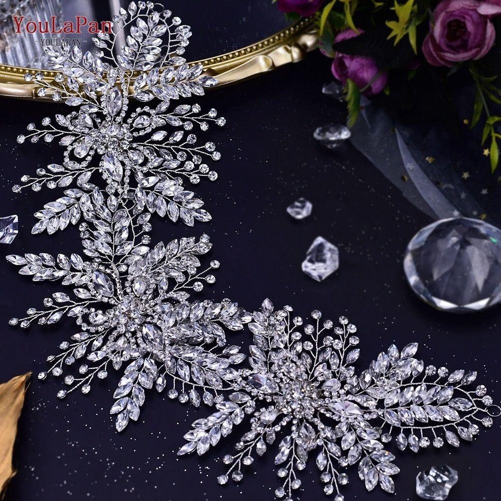Luxurious Rhinestone Headband Silver Hair Accessories Bling Bride Tiaras - Frimunt Clothing Co.