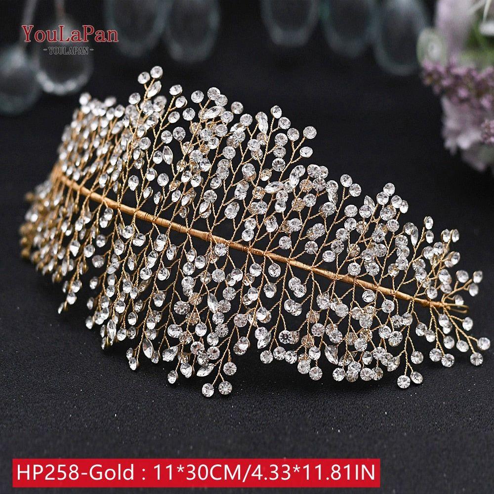 Bride Crown/Hair Vine With Rhinestones Luxury Bridal Headwear Accessories - Frimunt Clothing Co.