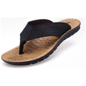 Summer Men's Slippers Genuine Leather Beach Flip Flop Sandals Summer - Frimunt Clothing Co.