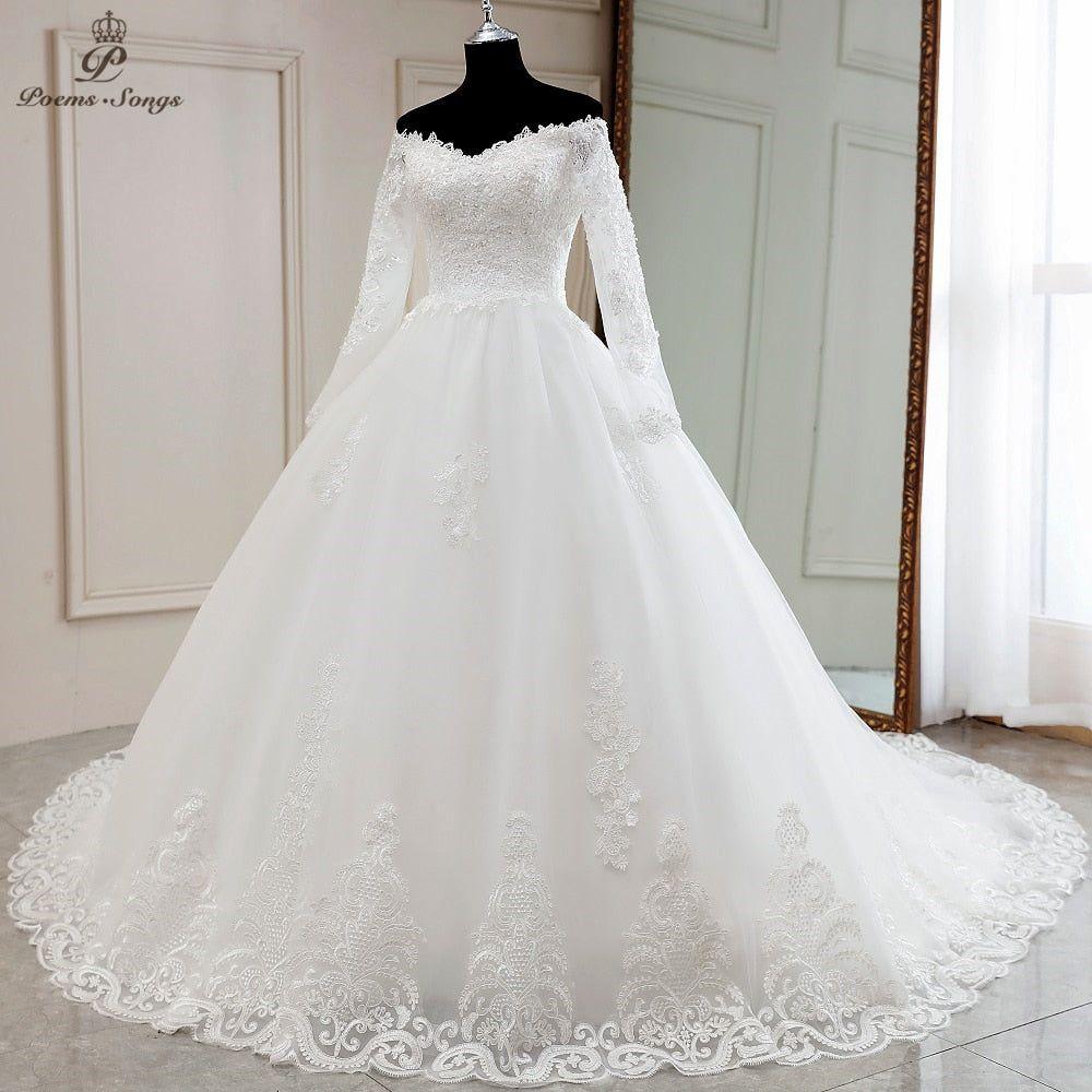Aveline Luxury Elegant Long Sleeves Wedding Gown - Frimunt Clothing Co.
